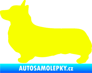 Samolepka Pes 164 levá Welsh Corgi Pembroke Fluorescentní žlutá