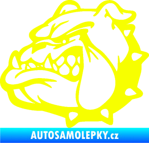 Samolepka Pes 174 levá rozzuřený buldok Fluorescentní žlutá