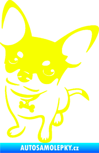 Samolepka Pes 186 levá čivava Fluorescentní žlutá