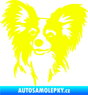 Samolepka Pes 190 levá Papillon Fluorescentní žlutá