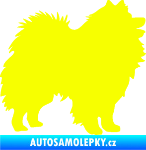 Samolepka Pes 192 pravá německý špic Fluorescentní žlutá
