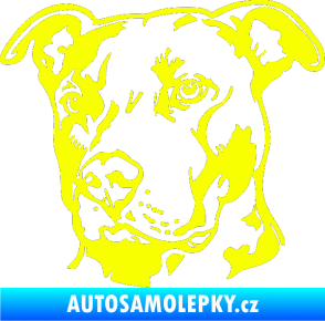 Samolepka Pes 198 pitbull levá Fluorescentní žlutá
