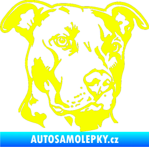 Samolepka Pes 198 pitbull pravá Fluorescentní žlutá