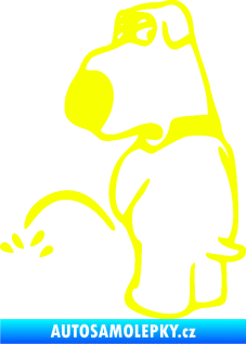 Samolepka Pes čůrá 002 levá Fluorescentní žlutá