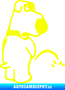 Samolepka Pes čůrá 002 pravá Fluorescentní žlutá