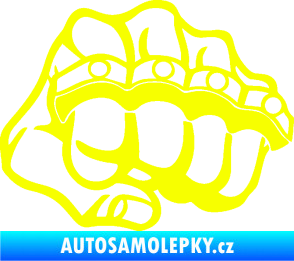 Samolepka Pěst boxer pravá Fluorescentní žlutá