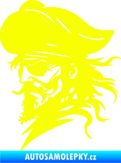 Samolepka Pirát 001 levá s páskou přes oko Fluorescentní žlutá