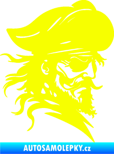 Samolepka Pirát 001 pravá s páskou přes oko Fluorescentní žlutá