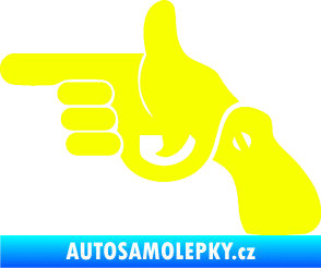 Samolepka Pistole 002 levá han gun Fluorescentní žlutá