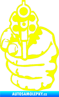 Samolepka Pistolka 001 pravá Fluorescentní žlutá