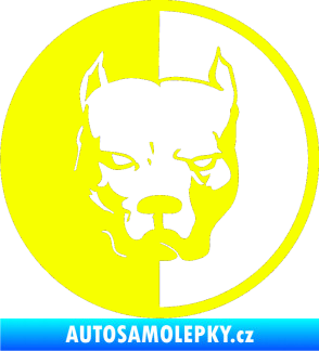 Samolepka Pitbull 001 kruh levá Fluorescentní žlutá