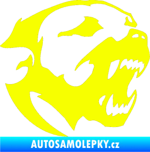 Samolepka Pitbull hlava 001 pravá Fluorescentní žlutá