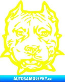 Samolepka Pitbull hlava 003 pravá Fluorescentní žlutá