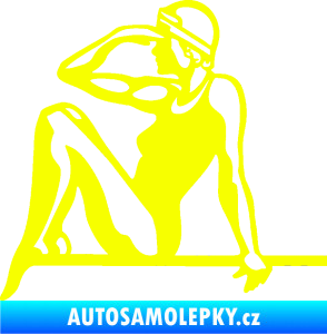 Samolepka Plavkyně 001 levá Fluorescentní žlutá