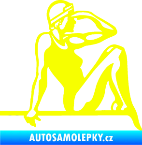 Samolepka Plavkyně 001 pravá Fluorescentní žlutá