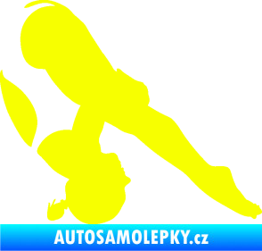 Samolepka Plavkyně 002 levá skok do vody Fluorescentní žlutá