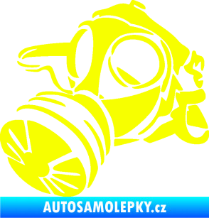 Samolepka Plynová maska levá Fluorescentní žlutá