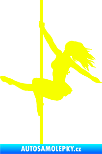 Samolepka Pole dance 001 levá tanec na tyči Fluorescentní žlutá