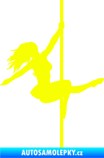 Samolepka Pole dance 001 pravá tanec na tyči Fluorescentní žlutá
