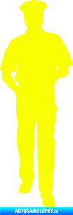 Samolepka Policajt 003 pravá Fluorescentní žlutá