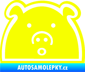 Samolepka Prasátko JDM styl Fluorescentní žlutá