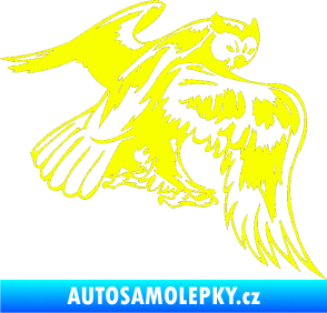 Samolepka Predators 100 pravá sova Fluorescentní žlutá