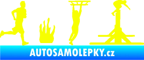 Samolepka Překážkové závody 001 pravá OCR Fluorescentní žlutá