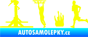 Samolepka Překážkové závody 001 levá OCR Fluorescentní žlutá