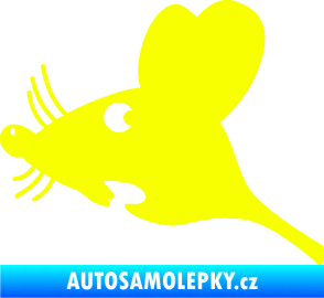 Samolepka Překvapená myš levá Fluorescentní žlutá