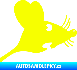 Samolepka Překvapená myš pravá Fluorescentní žlutá