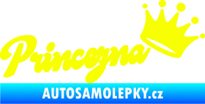 Samolepka Princezna s korunkou 001 nápis Fluorescentní žlutá