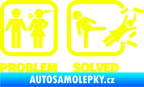 Samolepka Problem? Solved 001 Fluorescentní žlutá
