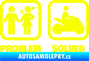 Samolepka Problem? Solved 005 motorkář Fluorescentní žlutá