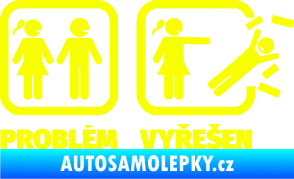 Samolepka Problém? Vyřešen 002 Fluorescentní žlutá