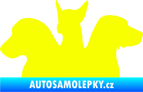 Samolepka Psi 001 levá skupinka Fluorescentní žlutá