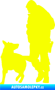 Samolepka Psovod 003 levá Fluorescentní žlutá