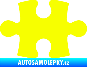 Samolepka Puzzle 001 dílek Fluorescentní žlutá