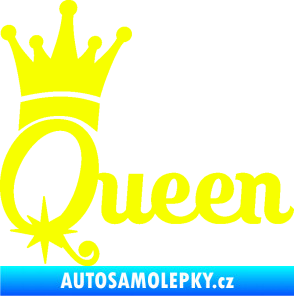 Samolepka Queen 002 s korunkou Fluorescentní žlutá