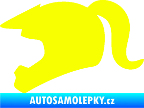 Samolepka Racing girl levá helma Fluorescentní žlutá