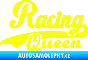 Samolepka Racing Queen nápis Fluorescentní žlutá