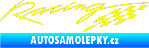 Samolepka Racing sachovnice Fluorescentní žlutá