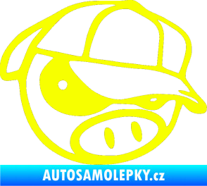 Samolepka Rally pig 003 pravá Fluorescentní žlutá