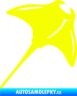 Samolepka Rejnok 004  pravá manta Fluorescentní žlutá