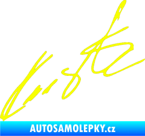 Samolepka Podpis Roman Kresta  Fluorescentní žlutá