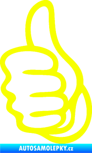 Samolepka Ruka 001 levá palec nahoru Fluorescentní žlutá