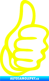 Samolepka Ruka 001 pravá palec nahoru Fluorescentní žlutá