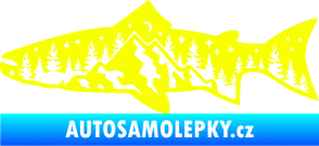 Samolepka Ryba 021 levá noční rybaření Fluorescentní žlutá