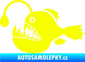 Samolepka Ryba 022 levá mořský ďas s lampičkou Fluorescentní žlutá