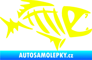 Samolepka Ryba kostra  007 pravá Fluorescentní žlutá