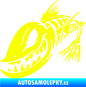 Samolepka Ryba kostra 001 levá Fluorescentní žlutá